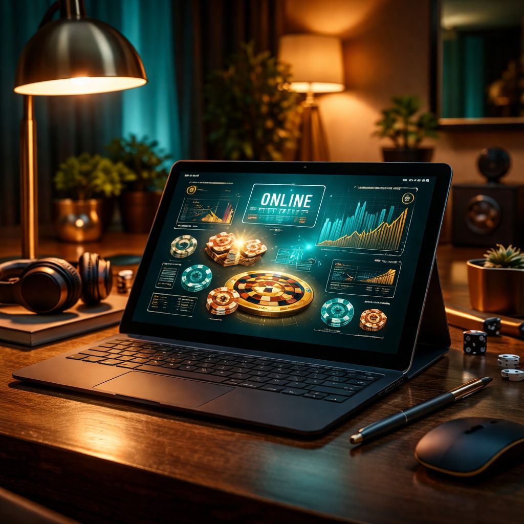 Modern online casino setup with elegant gaming visuals, secure dashboard and premium entertainment mood for CV4488